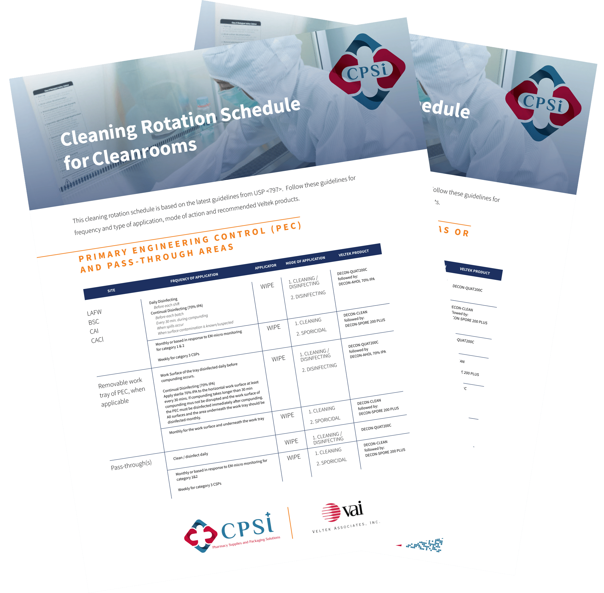 CPSI Cleanroom Rotation Schedule - Veltek - Thumbnail